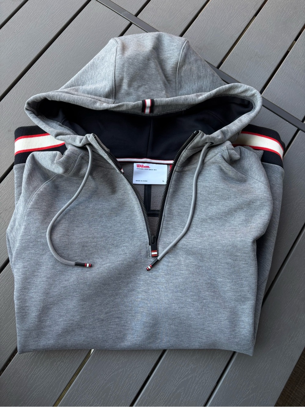 Wilson Gray Hooded Half-Zip Sweater